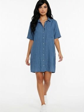 Old Navy Chambray Button-Front Cover-Up Dress in Denim Blue